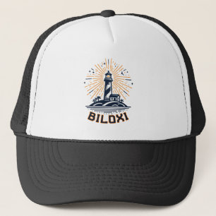 Gorra De Camionero Faro de Biloxi Mississippi al amanecer