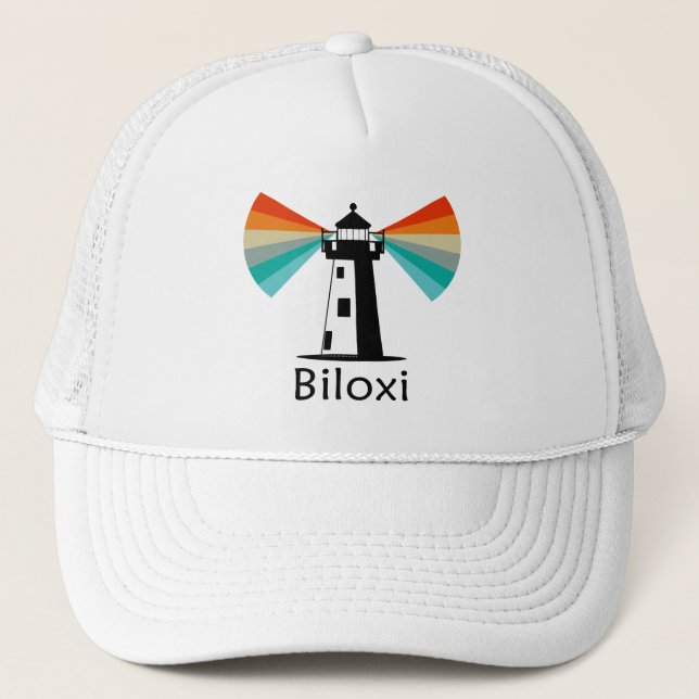 Gorra De Camionero Faro de Biloxi Mississippi Arcoíris (Anverso)