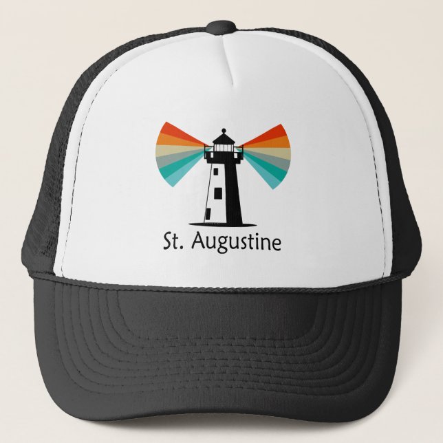 Gorra De Camionero Faro de St. Augustine Florida Arcoíris (Anverso)