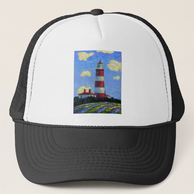 Gorra De Camionero Faro Pastel y campos de lavanda (Anverso)