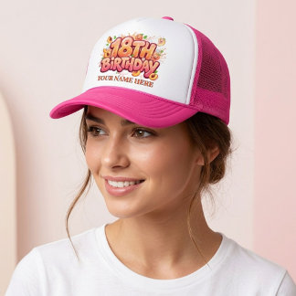 Gorra De Camionero Favor de fiesta de cumpleaños número 18 personaliz