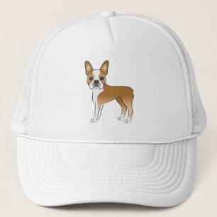 Gorra De Camionero Fawn Boston Terrier Cute Cartog Artwork