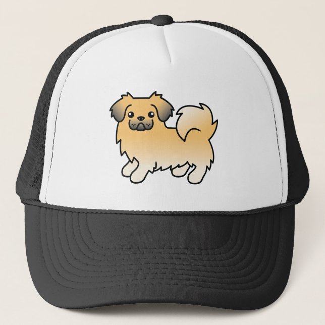 Gorra De Camionero Fawn Sable Tibetano Español Cute Cartog Perro (Anverso)