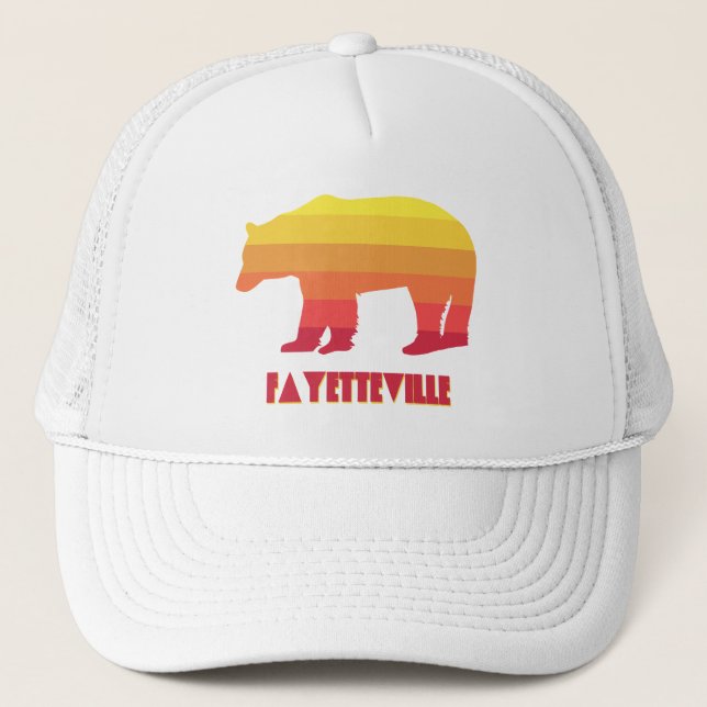 Gorra De Camionero Fayetteville Arkansas Rainbow Bear (Anverso)
