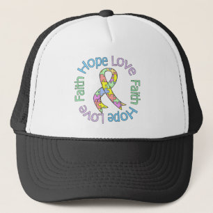 Gorra De Camionero Fe del amor de la esperanza del autismo