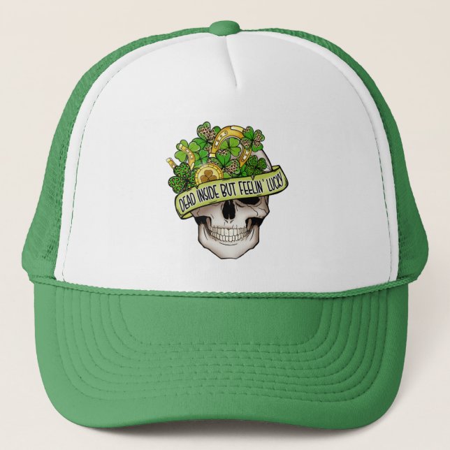 Gorra De Camionero Feelin' Lucky Skull (Anverso)
