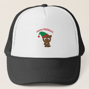 Gorra De Camionero ¡Felices Fiestas! Elfo de Navidad de Castor