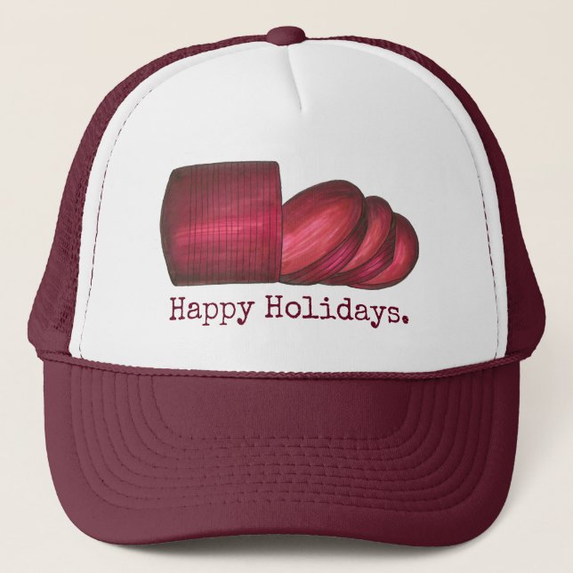 Gorra De Camionero Felices fiestas Navidades de Cranberry Día de Acci (Anverso)