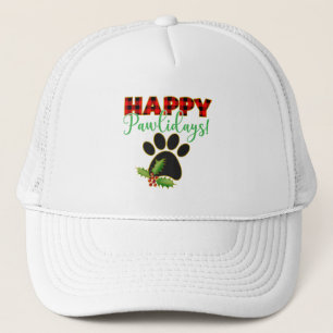 Gorra De Camionero Felices Pawlidays   Regalo de Navidades para el am