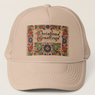 Gorra De Camionero Felicitaciones de Navidad Vintage con borde decora