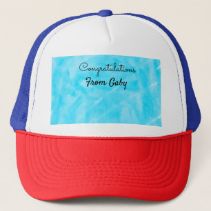 Gorra De Camionero felicitaciones simple acuarela azul pintada a mano