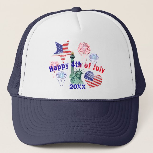 Gorra De Camionero Feliz 4 de julio (Anverso)