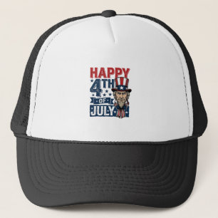 Gorra De Camionero Feliz 4 de julio Camiseta de tío patriótico vintag