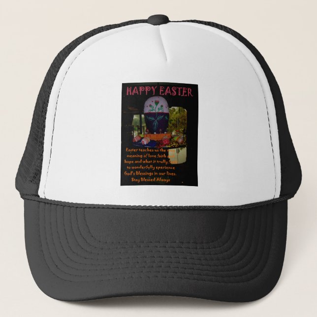 Gorra De Camionero Feliz amor de Pascua, fe y deseos de esperanza (Anverso)