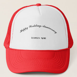 Gorra De Camionero "Feliz aniversario de bodas" personalizado con nom