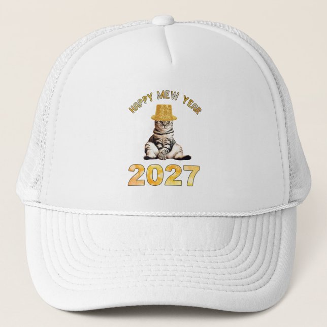 Gorra De Camionero Feliz año Mew 2027 (Anverso)