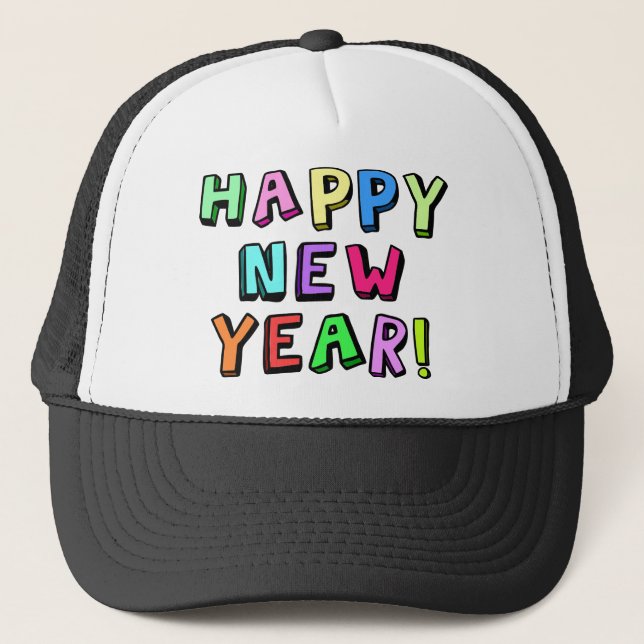 Gorra De Camionero Feliz Año Nuevo (Anverso)