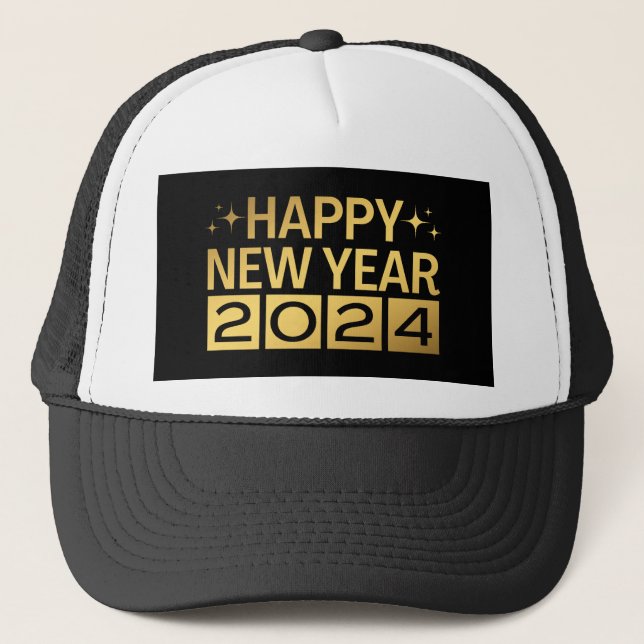 Gorra De Camionero Feliz Año Nuevo 2024 (Anverso)