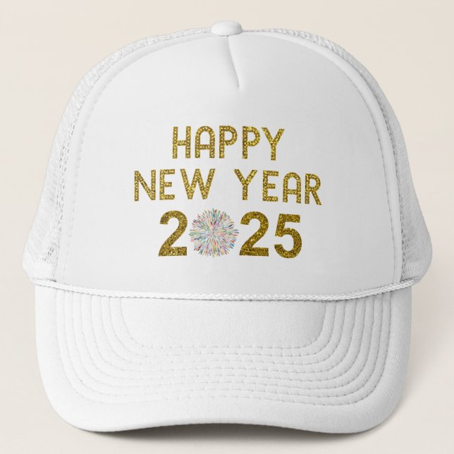 Gorra De Camionero Feliz Año Nuevo 2025 (Anverso)