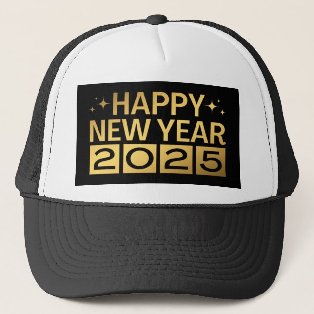 Gorra De Camionero Feliz Año Nuevo 2025 (Anverso)