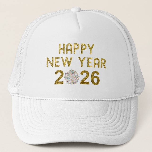 Gorra De Camionero Feliz Año Nuevo 2026 (Anverso)