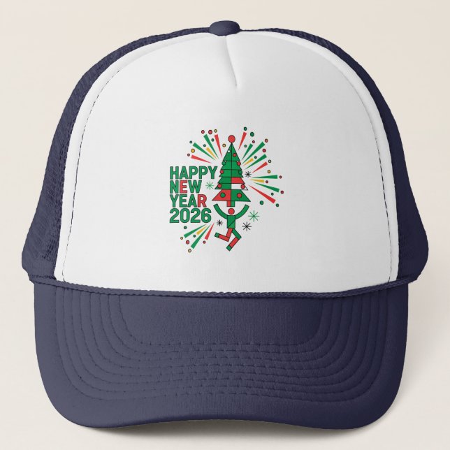 Gorra De Camionero Feliz Año Nuevo 2026 (Anverso)