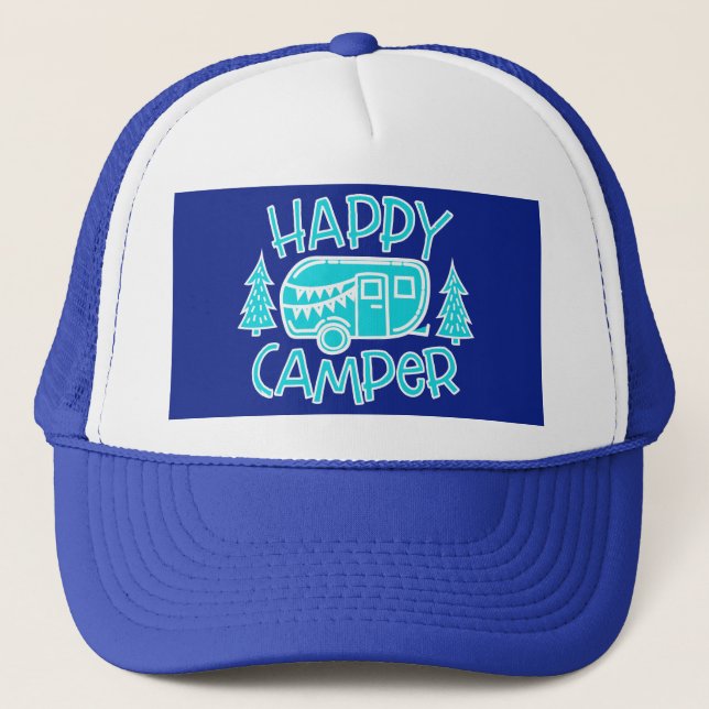 Gorra De Camionero Feliz Camper RV Life Trailhome (Anverso)