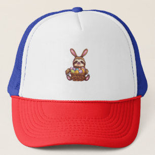 Gorra De Camionero Feliz Conejo de Pascua Pascua Eggs Canasta De Pasc