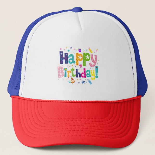 Gorra De Camionero feliz cumpleaños (Anverso)