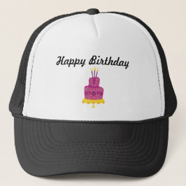 Gorra De Camionero Feliz cumpleaños con imagen de pasteles