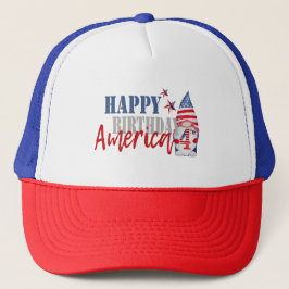 Gorra De Camionero Feliz cumpleaños Estados Unidos Patriótico Bandera