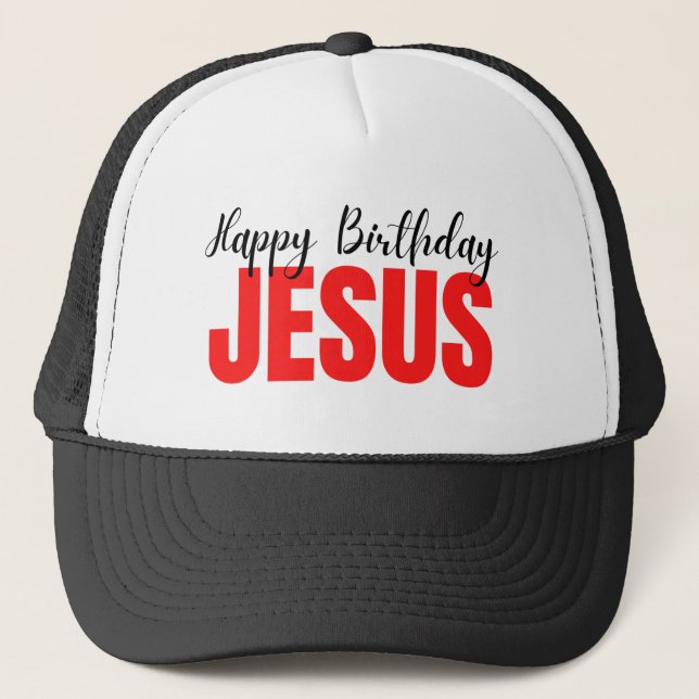 Gorra De Camionero Feliz cumpleaños, Navidades de Jesús (Anverso)