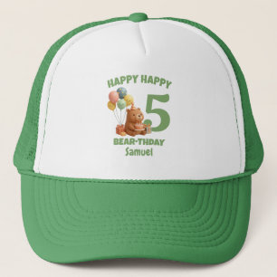 Gorra De Camionero Feliz cumpleaños OSO Capybara personalizado 5 cump