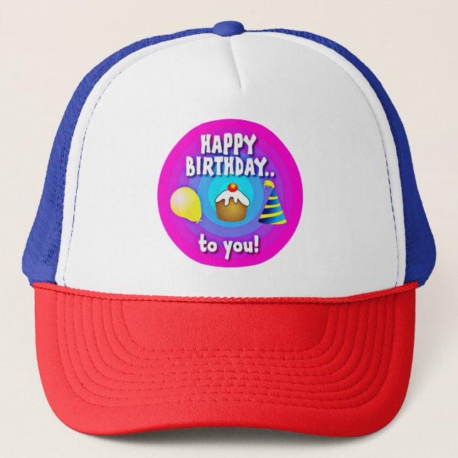 Gorra De Camionero Feliz Cumpleaños Para Tu Círculo Diseño-47555 (Anverso)