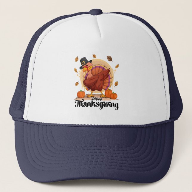Gorra De Camionero Feliz Día de Acción de Gracias (Anverso)