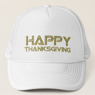 Gorra De Camionero Feliz Día de Acción de Gracias Tipografía de Or