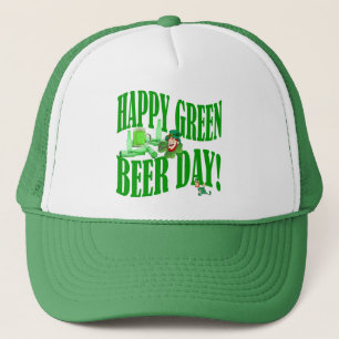 Gorra De Camionero Feliz día de la cerveza verde