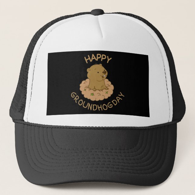 Gorra De Camionero Feliz Día de la Marmota (Anverso)