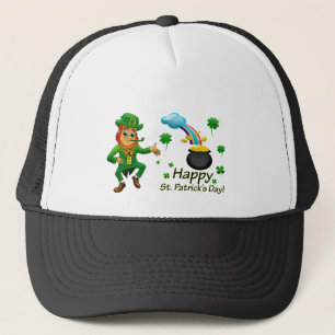 Gorra De Camionero Feliz día de San Patricio Duende Arcoíris