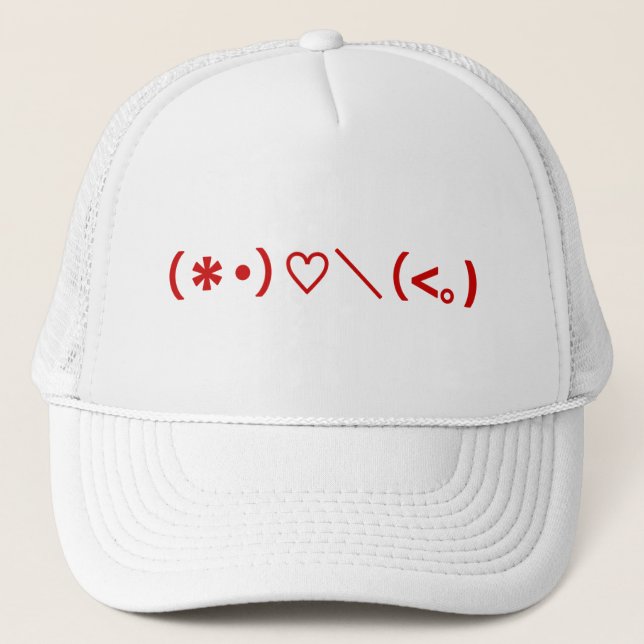 Gorra De Camionero Feliz Día de San Valentín / Emoticones japoneses (Anverso)