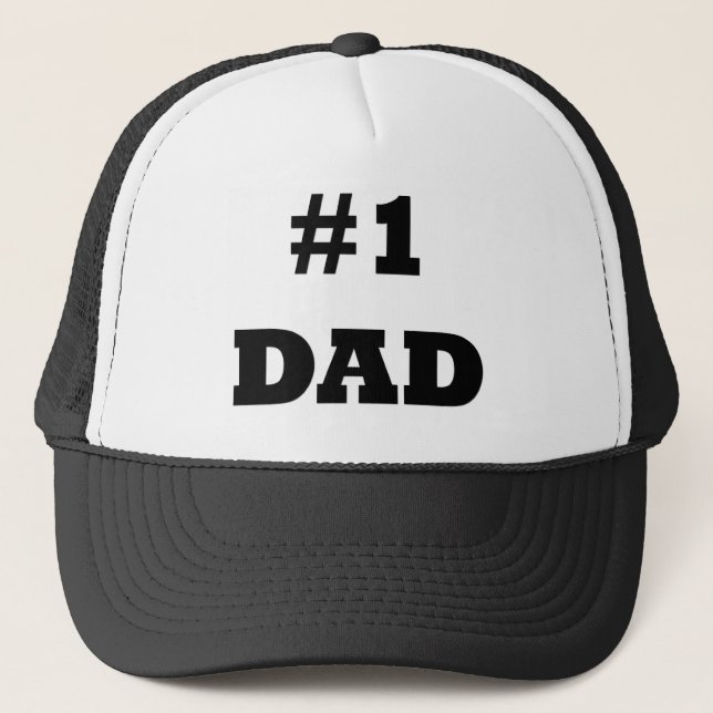 Gorra De Camionero Feliz Día del Padre - Número 1 Papá - #1 Papá (Anverso)
