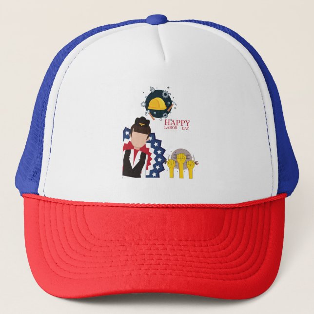 Gorra De Camionero Feliz Día del Trabajo (Anverso)