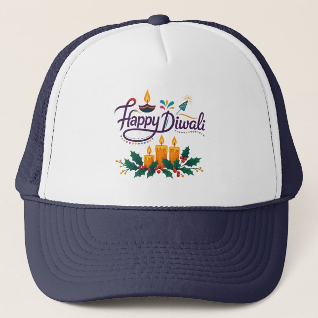 Gorra De Camionero Feliz Diwali Trucker Hat (Anverso)