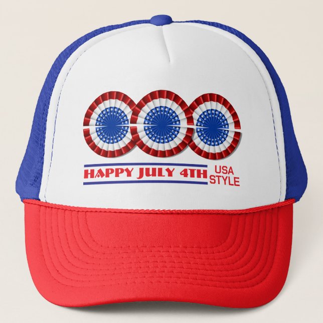GORRA DE CAMIONERO FELIZ ESTILO DE LOS ESTADOS UNIDOS (Anverso)