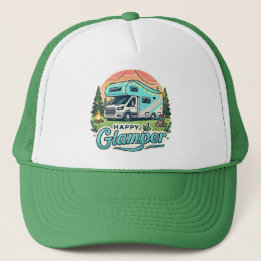 Gorra De Camionero Feliz Glamper RV Adventure Trucker Hat