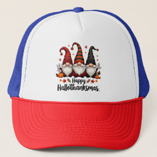 Gorra De Camionero Feliz Hallothanksmas Halloween Navidad Gnomes