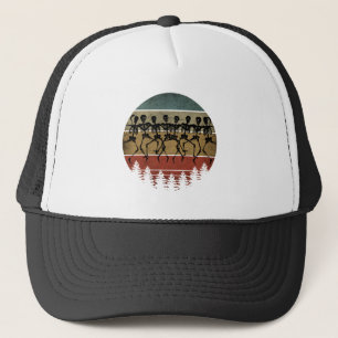 GORRA DE CAMIONERO FELIZ HALLOWEEN BAILE DE ESQUELETOS