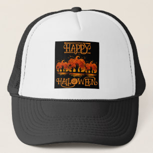Gorra De Camionero Feliz Halloween Calabaza Manos Murciélagos Cemente
