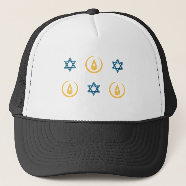 Gorra De Camionero Feliz Hanukkah (Anverso)