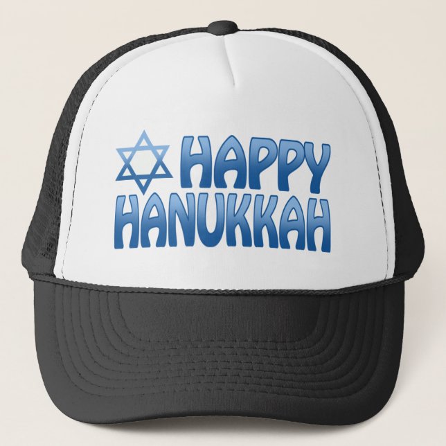Gorra De Camionero Feliz Hanukkah (Anverso)